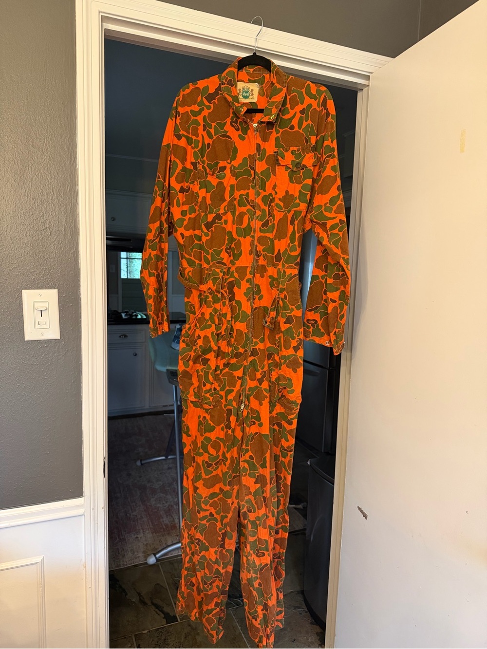 Orange & Green Camouflage Jumpsuit